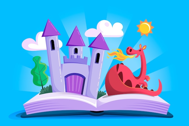Castillo y dragón de cuento de hadas inimaginables