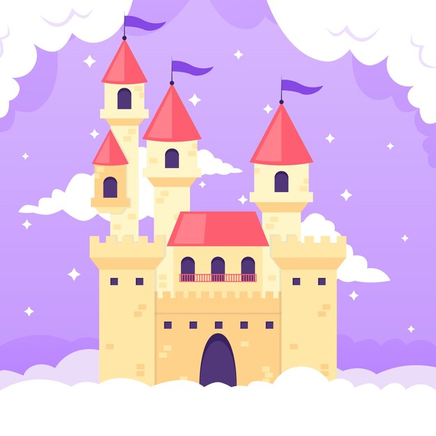 Castillo mágico de cuento de hadas