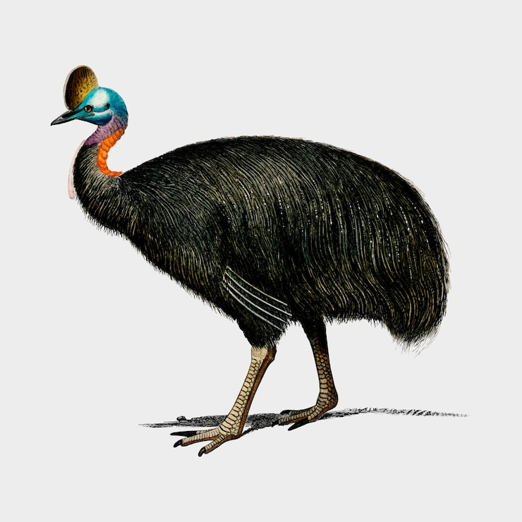 Vector gratuito casuario del sur (casoar à casque) ilustrado por charles dessalines d'orbigny (1806-1876).
