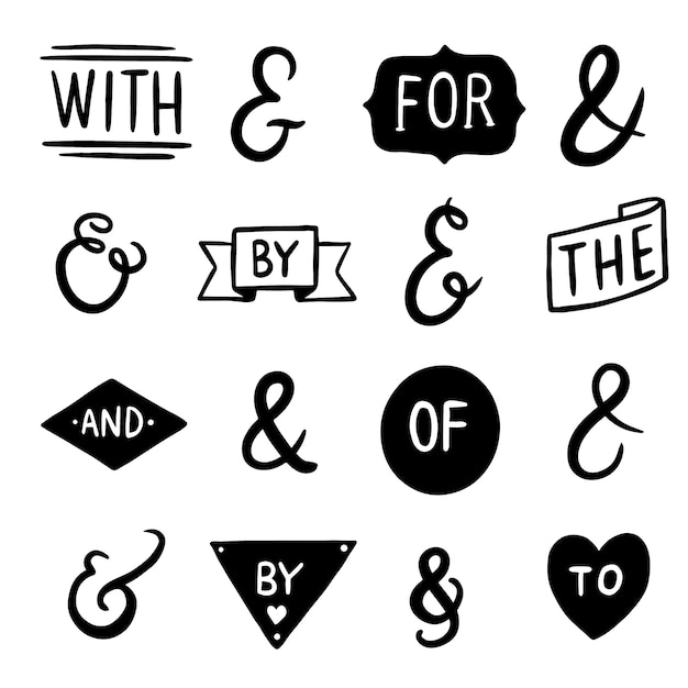 Vector gratuito catchword y ampersand collection