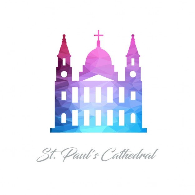 Vector gratuito catedral de san pablo, formas poligonales