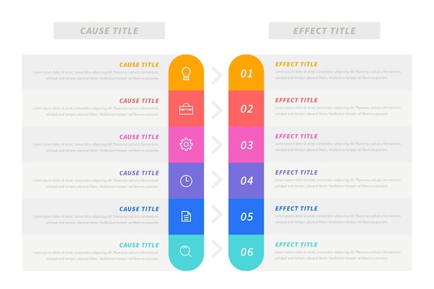 Vector gratuito causa y barra de efectos infograhic