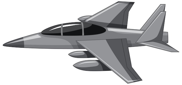 Vector gratuito un caza a reacción o un avión militar aislado sobre fondo blanco.