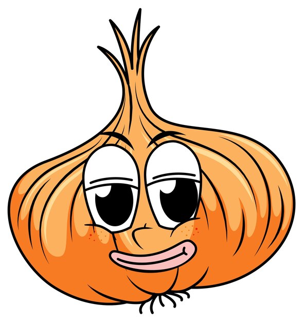 Cebolla con cara feliz