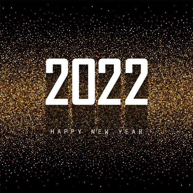 Celebración 2022 vacaciones de año nuevo sobre fondo de brillos
