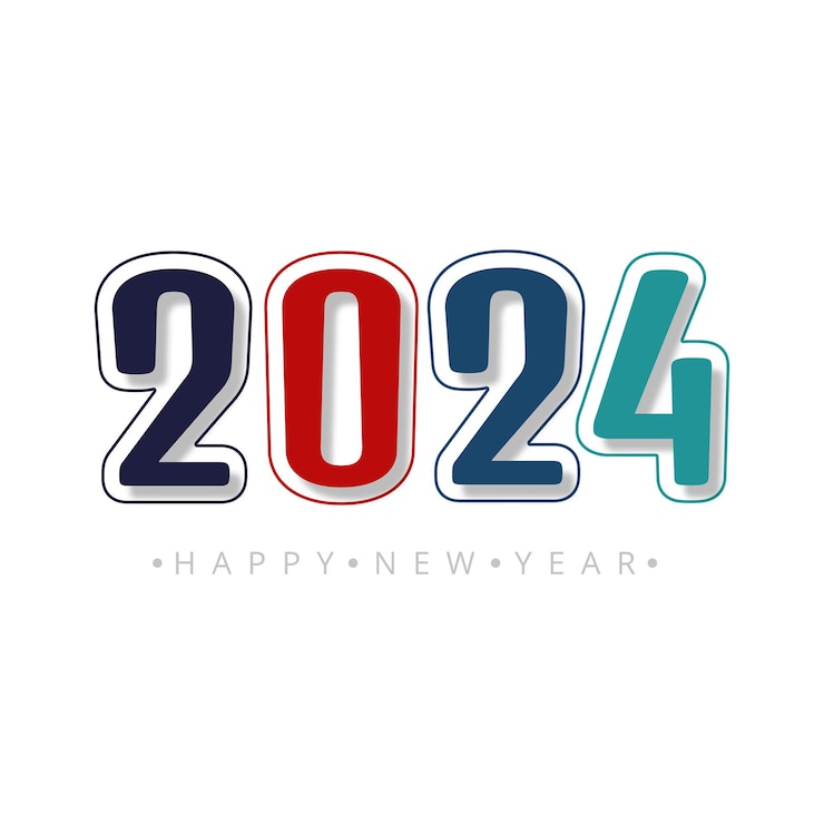 Vector gratuito celebración de 2024 colorido feliz año nuevo fondo