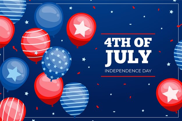 Celebración del 4 de julio de estilo plano