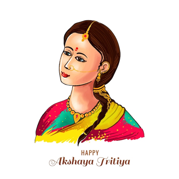 Celebración de akshaya tritiya con un hermoso diseño de mujeres