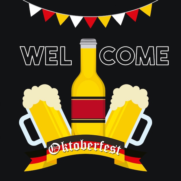 Vector gratuito celebración alemana oktoberfest