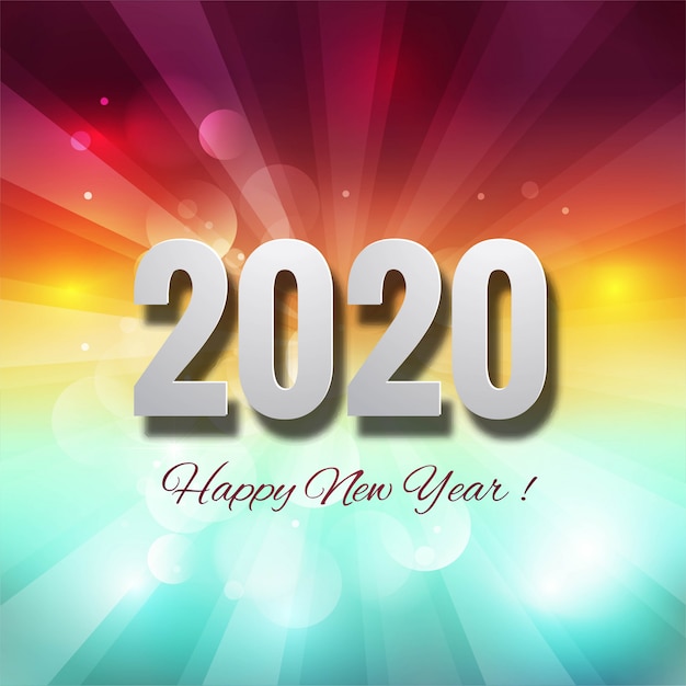 Celebración año nuevo 2020 colorido creativo