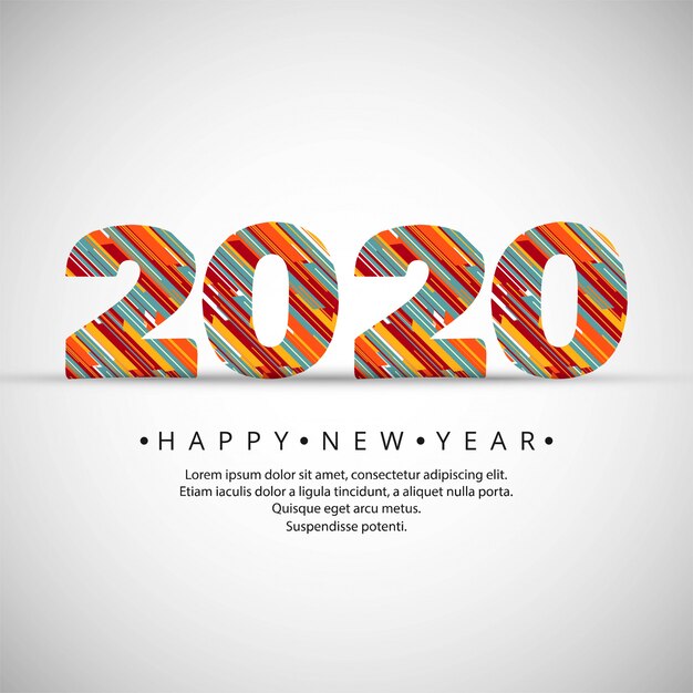 Vector gratuito celebración año nuevo 2020 diseño de texto creativo