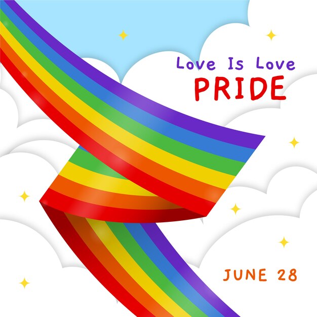 Celebración de la bandera del día del orgullo