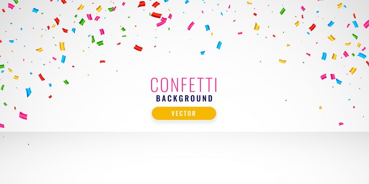 Vector gratuito celebración confeti fondo diseño banner