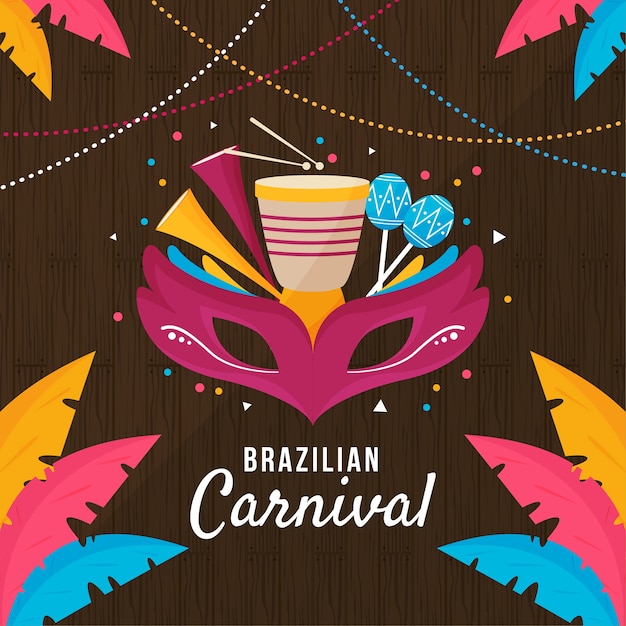 Vector gratuito celebración del día de carnaval brasileño