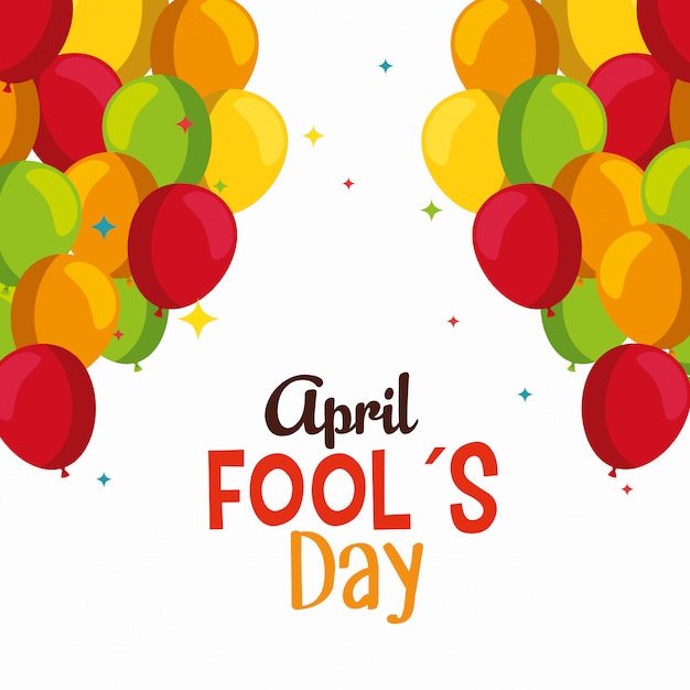 Vector gratuito celebración del día de globos divertidos para tontos