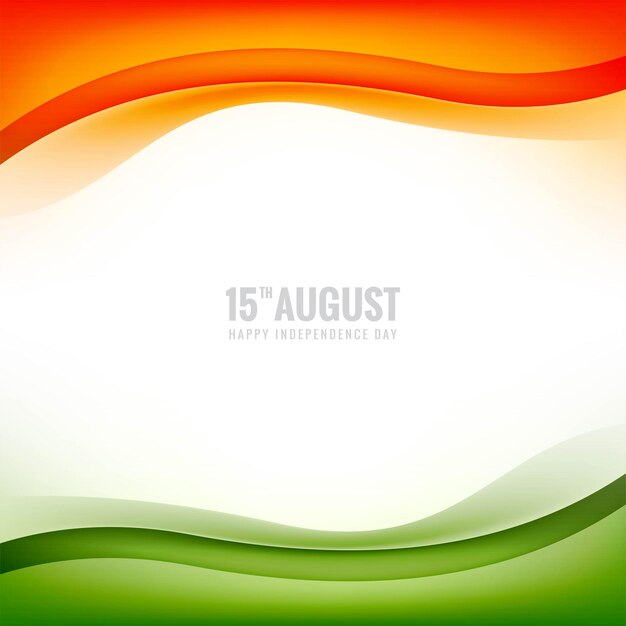 Celebración del día de la independencia de india el 15 de agosto diseño de tarjeta de bandera india