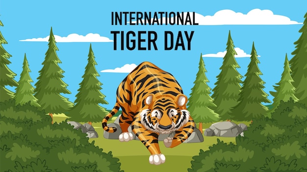 Vector gratuito celebración del día internacional del tigre