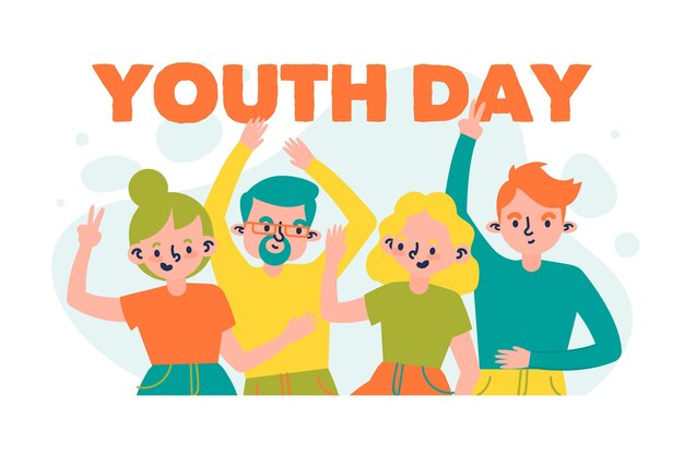 Celebración del día de la juventud estilo dibujado a mano