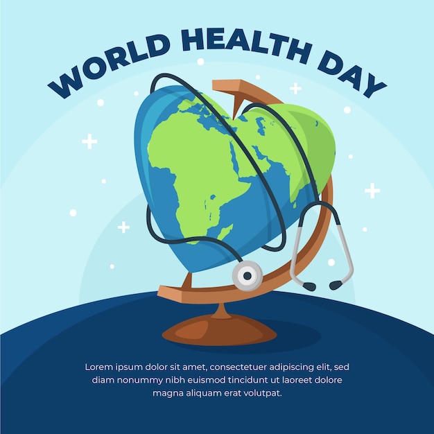 Vector gratuito celebración del día mundial de la salud de diseño plano