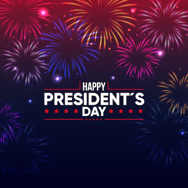 Celebración del evento del día de los presidentes con fuegos artificiales
