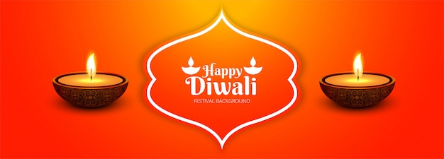 Celebración del festival de diwali decorativo banner colorido