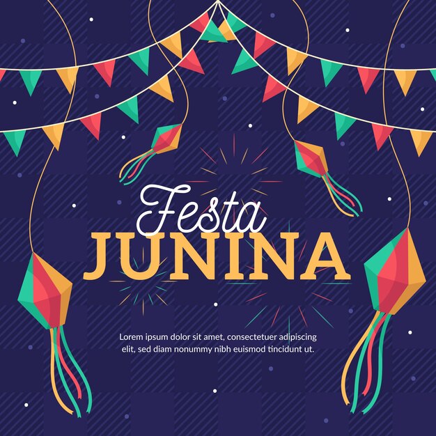 Celebración de fiesta de junio de diseño plano