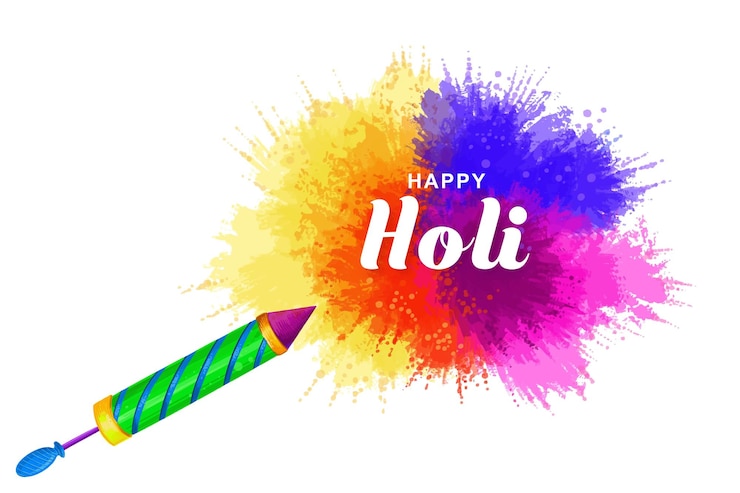 Vector gratuito celebración de holi salpicaduras coloridas para el fondo del festival indio