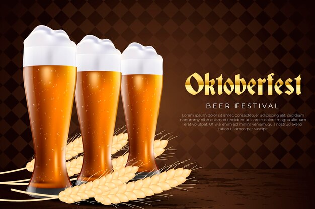 Vector gratuito celebración del oktoberfest de estilo realista