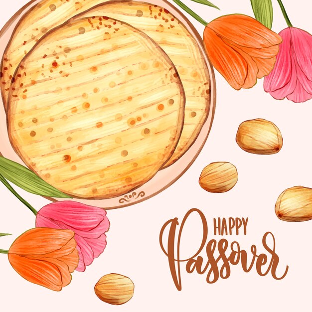 Celebración de Pascua de diseño de acuarela