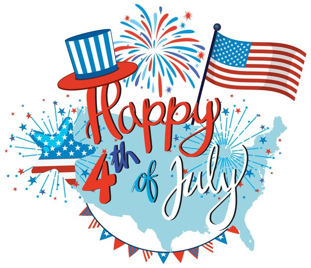 Celebración patriótica del 4 de julio Ilustración