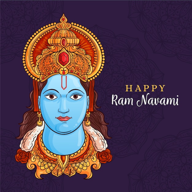 Celebración de ram navami dibujada a mano