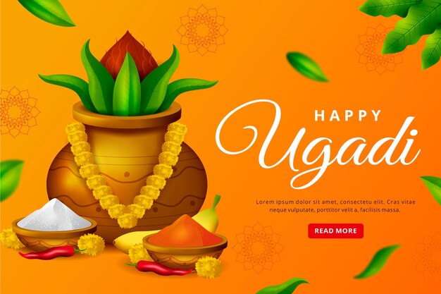 Celebración realista de ugadi