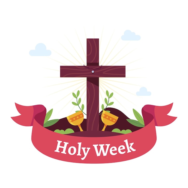 Vector gratuito celebración de semana santa de diseño plano