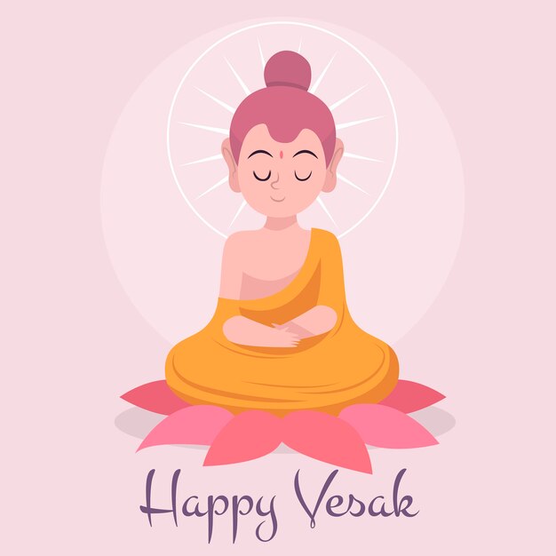 Celebración vesak de diseño dibujado a mano