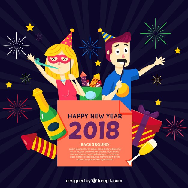 Celebrando el año nuevo en la fiesta