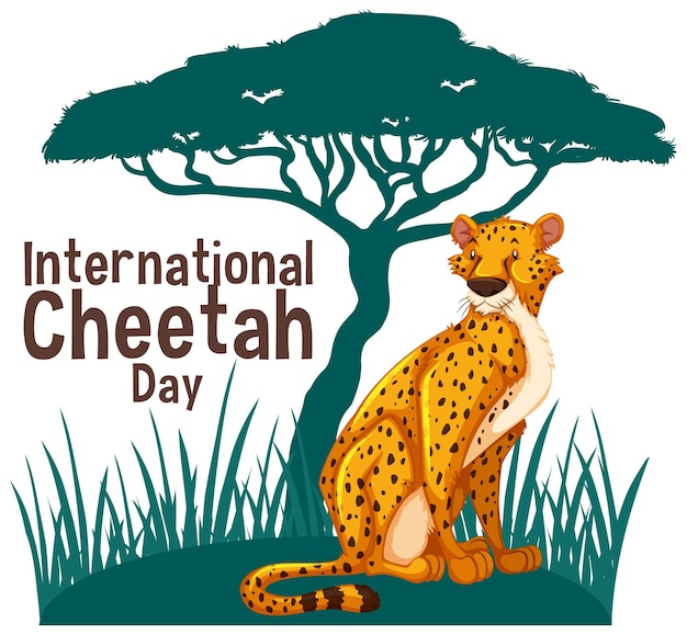 Vector gratuito celebrar el día internacional del guepardo de la velocidad