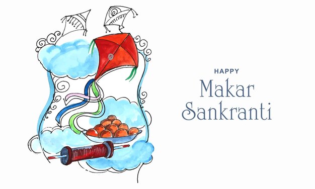 Celebre el fondo de la tarjeta de felicitación de Makar Sankranti