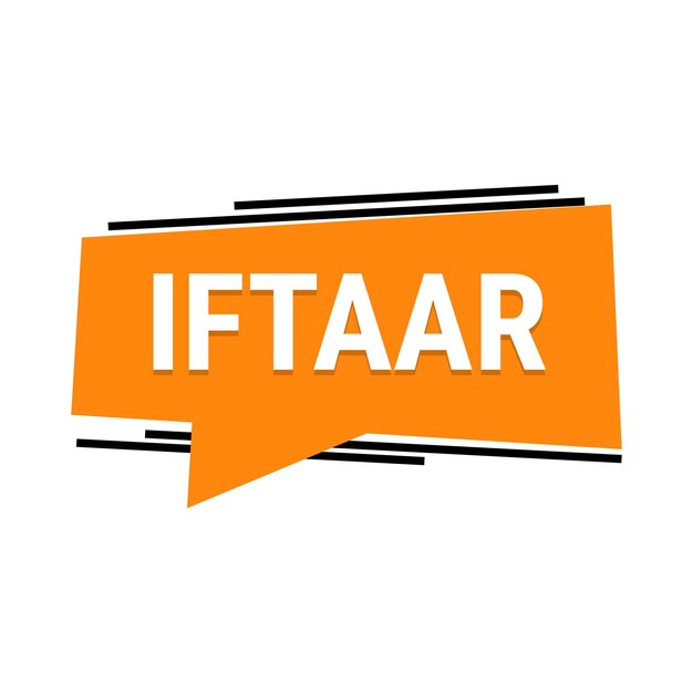 Celebre Iftaar con deliciosas recetas y comidas nutritivas Banner de llamada de vector naranja