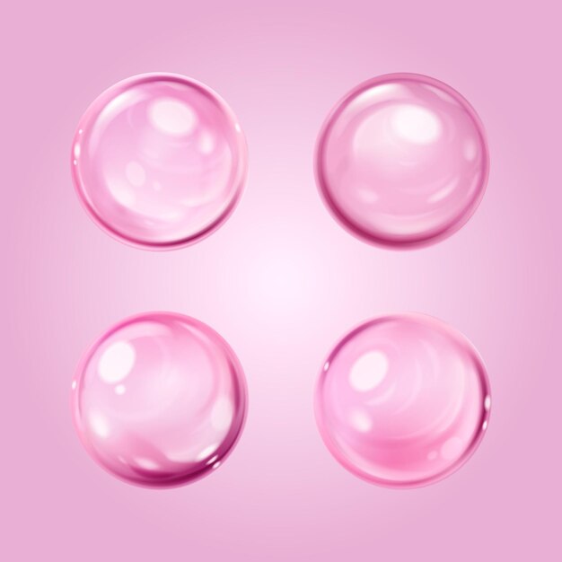 Célula de colágeno rosa para el concepto de cuidado de la piel