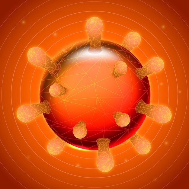 Célula de coronavirus naranja