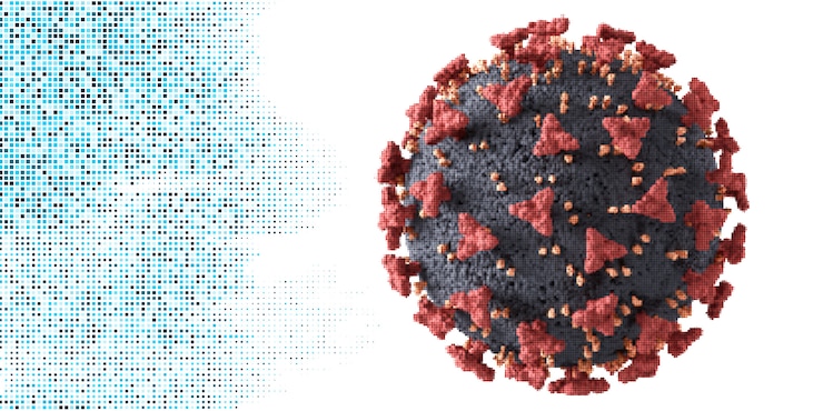 Vector gratuito célula detallada del virus corona
