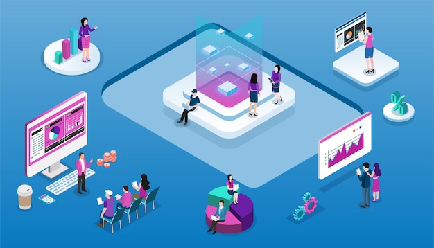 Los centros de datos son centros de datos para servir aplicaciones y dar soporte a la información comercial Tecnología de computación en la nube para análisis comercial análisis estrategia de investigación planificación estadística marketing