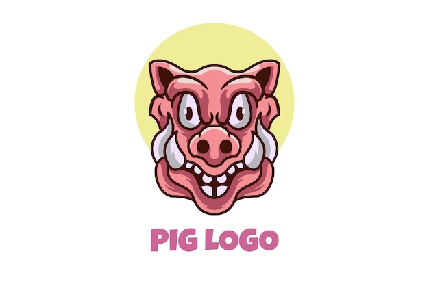Cerdo Mascota Logotipo Estilo Moderno