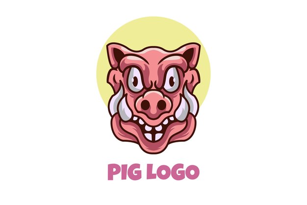 Cerdo Mascota Logotipo Estilo Moderno