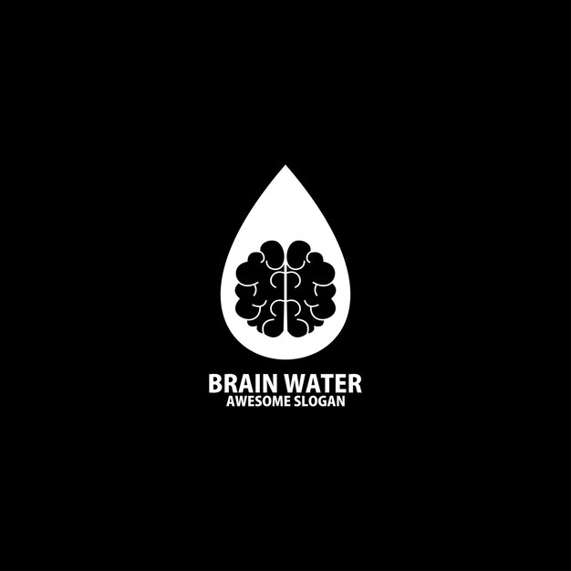 Cerebro con negocio de diseño de logo de agua
