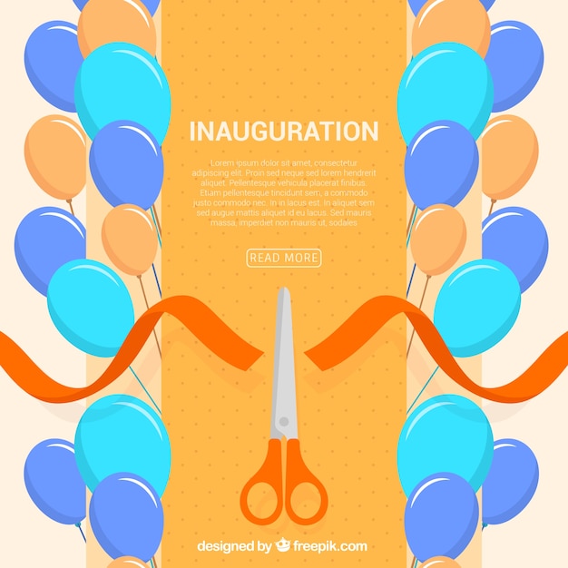 Ceremonia de inauguración plana con globos