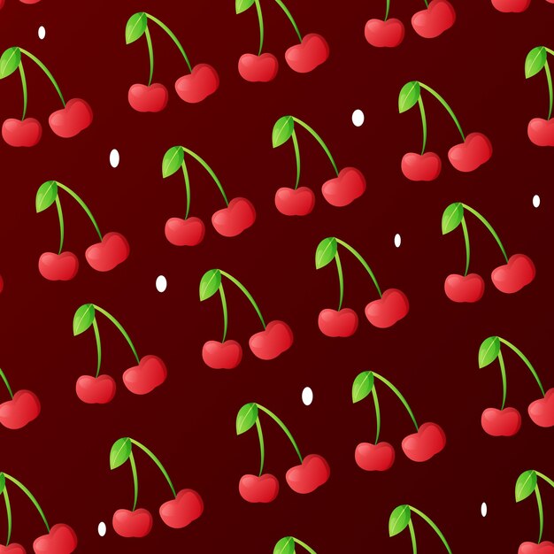 cerezas, patrón, seamless, backgroung