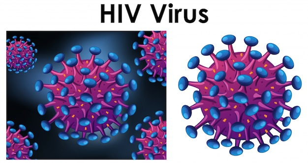 Cerrar objeto aislado de virus llamado VIH