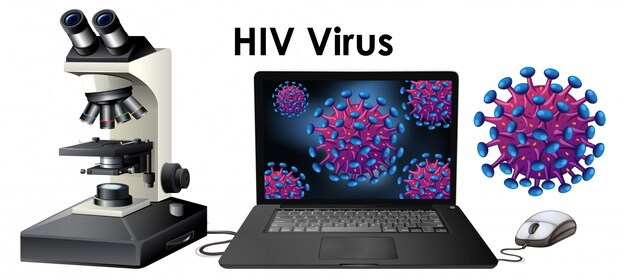 Cerrar objeto aislado de virus llamado VIH