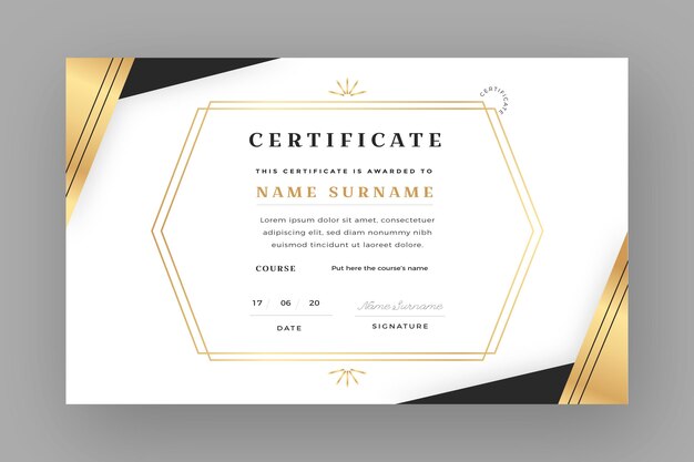 Certificado elegante degradado